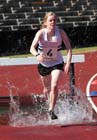 Lauren Stoddard (Edinburgh AC) winning the 2000 metres steeplechase in a League Record at the UK Women's National League, Premier, Meadowbank, Edinburgh.